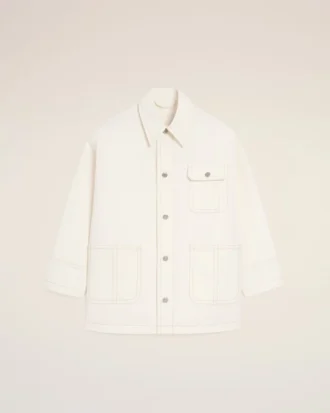 Chaqueta de trabajo de algodón blanco