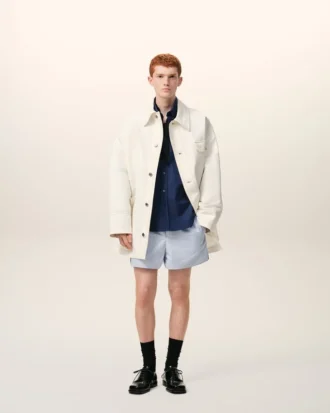 Chaqueta de trabajo de algodón blanco