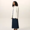 Chaqueta de trabajo de algodón blanco con botones Chaqueta de trabajo de algodón blanco con botones