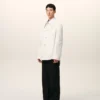 Chaqueta de trabajo de algodón blanco con botones Chaqueta de trabajo de algodón blanco con botones