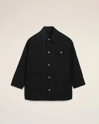 Chaqueta de trabajo de lana nueva negra