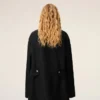 Chaqueta de trabajo de lana nueva negra