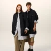 Chaqueta de trabajo de lana nueva negra