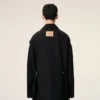 Chaqueta de trabajo de lana nueva negra