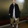 Chaqueta de trabajo de lana nueva negra
