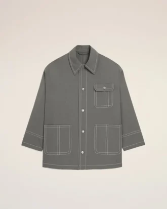 Chaqueta de trabajo de lana virgen gris