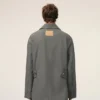 Chaqueta de trabajo de lana virgen gris Chaqueta de trabajo de lana virgen gris