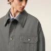 Chaqueta de trabajo de lana virgen gris Chaqueta de trabajo de lana virgen gris