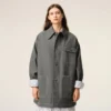 Chaqueta de trabajo de lana virgen gris Chaqueta de trabajo de lana virgen gris