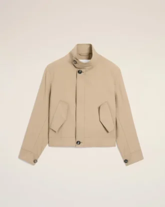 Chaqueta Harrington de lana nueva en color beige