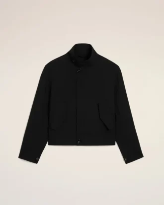 Chaqueta Harrington de lana nueva negra
