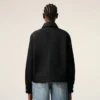 Chaqueta negra de nailon Ami de Coeur con botones de presión Chaqueta negra de nailon Ami de Coeur con botones de presión