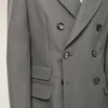 Chaqueta recta de doble botonadura en lana virgen gris Chaqueta recta de doble botonadura en lana virgen gris