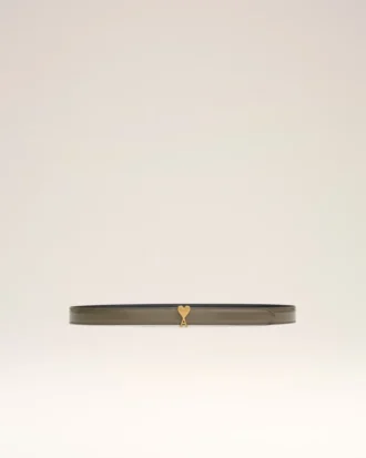 Cinturón Ami de Coeur con hebilla de 25 mm en piel marrón glaseada
