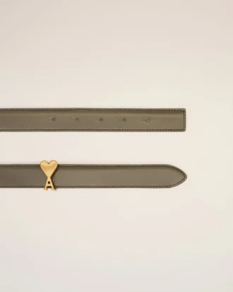 Cinturón Ami de Coeur con hebilla de 25 mm en piel marrón glaseada