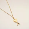Collar Ami de Coeur de latón dorado martillado fino