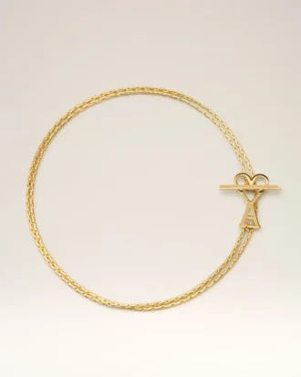 Collar con cadena 2 en 1 Ami de Coeur de latón dorado