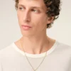 Collar con colgante «0» de latón dorado martillado