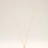 Collar con colgante «9» de latón dorado martillado