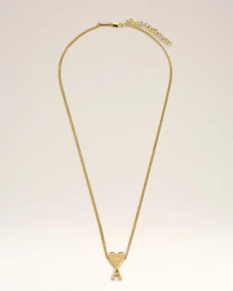 Collar con colgante Ami de Coeur de latón dorado