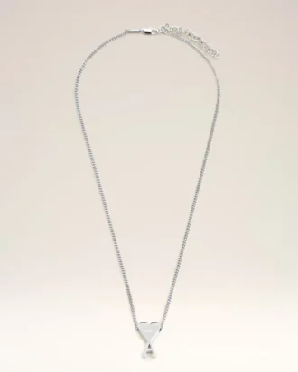 Collar con colgante Ami de Coeur de latón plateado