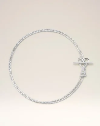 Collar de cadena 2 en 1 Ami de Coeur de latón plateado