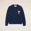 Cárdigan azul de cuello redondo Ami de Coeur Cardigan de lana