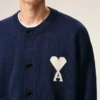 Cárdigan azul de cuello redondo Ami de Coeur Cardigan de lana