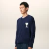 Cárdigan azul de cuello redondo Ami de Coeur Cardigan de lana