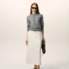 Cárdigan de cuello redondo de lana gris Ami de Coeur Cardigan
