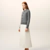 Cárdigan de cuello redondo de lana gris Ami de Coeur Cardigan