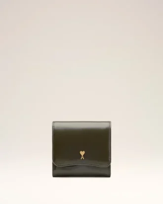 Cuero de vaca verde Cartera compacta Paris Paris