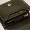 Cuero de vaca verde Cartera compacta Paris Paris Cuero de vaca verde Cartera compacta Paris Paris