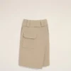 Falda cruzada de algodón beige Falda cruzada de algodón beige