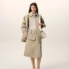 Falda cruzada de algodón beige Falda cruzada de algodón beige