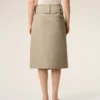 Falda cruzada de algodón beige Falda cruzada de algodón beige