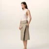 Falda cruzada de algodón beige Falda cruzada de algodón beige