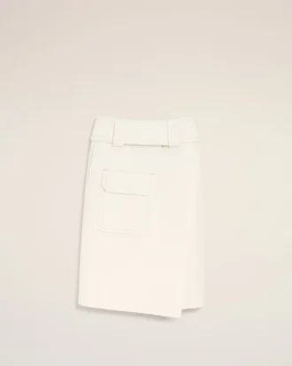 Falda cruzada de algodón blanco