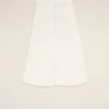 Falda larga trapecio de algodón blanco