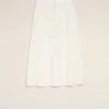 Falda larga trapecio de confección sartorial en mezcla de lino blanco Falda larga trapecio de confección sartorial en mezcla de lino blanco