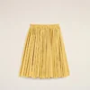 Falda midi Corolla de algodón amarillo Falda midi Corolla de algodón amarillo