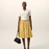 Falda midi Corolla de algodón amarillo Falda midi Corolla de algodón amarillo