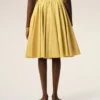 Falda midi Corolla de algodón amarillo Falda midi Corolla de algodón amarillo