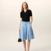 Falda midi Corolla de algodón azul Falda midi Corolla de algodón azul
