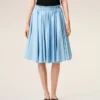 Falda midi Corolla de algodón azul Falda midi Corolla de algodón azul