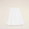Falda midi Corolla de algodón blanco