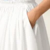 Falda midi Corolla de algodón blanco