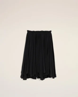 Falda midi Corolla de mezcla de seda negra