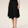 Falda midi Corolla de mezcla de seda negra Falda midi Corolla de mezcla de seda negra