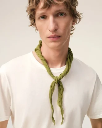 Gavroche arrugado de poliéster verde